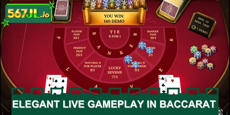 Elegant live gameplay and real-time action in Baccarat
